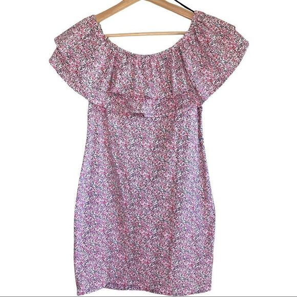 H&M Dresses & Skirts - H&M Mini Floral Ruffled Top Body Con Dress